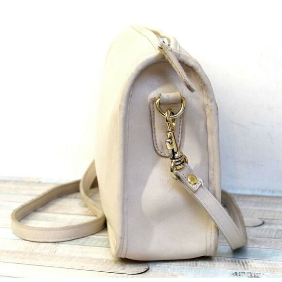 PARTNERS MERVYNS IVORY GENUINE LEATHER CROSSBODY SHOULDER BAG MESSENGER PURSE - Picture 3 of 9